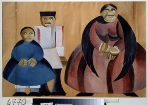 Fantasia preparada para a peça "La mort de Tarelkine" de Alexandre Soukhovo-Kobyline (Soukhovo Kobyline, Sukhovo Kobylin, Sukhovo-Kobylin, Sukhovo-Kobylin, Sukhovo-Kobylin, Suhovo-Kobylin, Suhovo Kobylin) (1817-1903) (Desenho de fantasia para a peça The de Alexandra Alexandrowna Exter