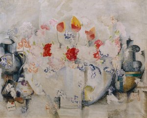 Vaso com flores de Alexandra Alexandrowna Exter
