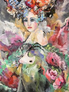 Retrato floral etéreo de Alexandra Higgins