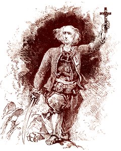 Um padre Chouan. A insurreição realista na Bretanha. Fim do século XIX (Gravura) de Alexandre (1850 1888) Ferdinandus