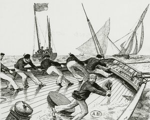 Regata à vela: Le turn du Bateau-Buoée - desenho de A. Brun, Bibl. des Arts deco. de Alexandre Brun