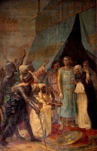 Sétima Cruzada: Rei Luís IX (Saint Louis) (1214-1270) em Jerusalém. Pintura de Alexandre Cabanel (1823-1889) Paris do século XIX, Pantheon de Alexandre Cabanel