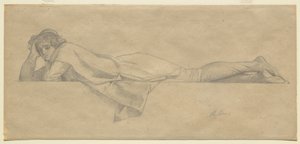 Estudo para "Le Poete Florentin", c.1853 de Alexandre Cabanel