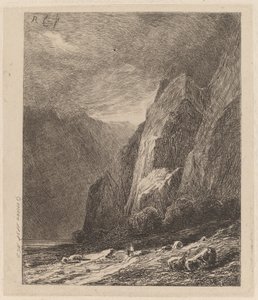 Penhascos em uma tempestade de Alexandre Calame
