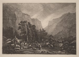 Casal junto a uma casa em ruínas de Alexandre Calame