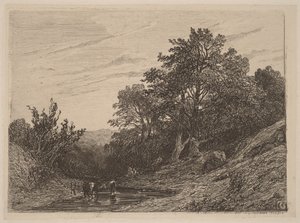 Rebanho num ribeiro de Alexandre Calame