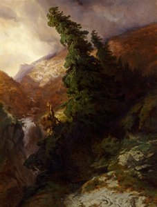 Desfiladeiro de alta montanha (vale de Handegg no cantão de Berna) de Alexandre Calame