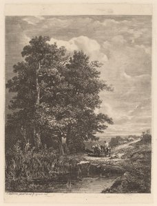 Cavaleiros por uma lagoa de Alexandre Calame