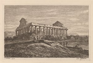 Ruínas em Paestum de Alexandre Calame