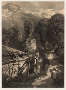 A estrada de Simplon, Meillerie, França de Alexandre Calame