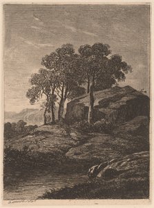 Árvores por uma rocha de Alexandre Calame