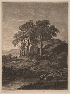 Árvores junto a uma rocha de Alexandre Calame