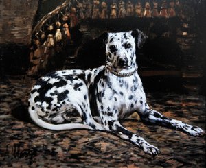 Retrato de um dálmata (óleo sobre tela) de Alexandre Clarys