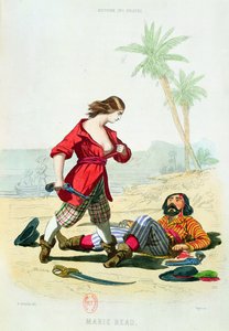 Mary Read (d.1720), de "Histoire des Pirates", de P. Christian, gravada por A. Catel, 1852 de Alexandre Debelle