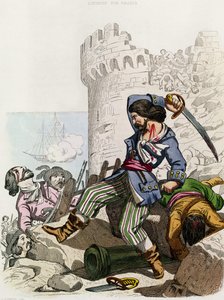 O Chevalier de Gramont, de "Histoire des Pirates" de P. Christian, gravado por A. Catel, 1852 de Alexandre Debelle