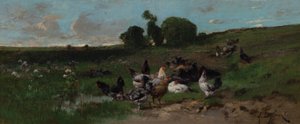Paisagem animada de galinhas de Alexandre Defaux