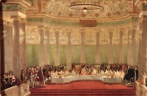 O banquete para o casamento de Napoleão Bonaparte (1769-1821) e Marie-Louise de Habsburgo-Lorena (1791-1847) 1810 de Alexandre Dufay