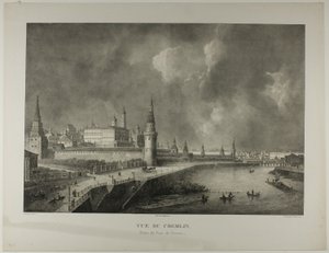 Vista do Kremlin da ponte de pedra de Alexandre Evariste Fragonard