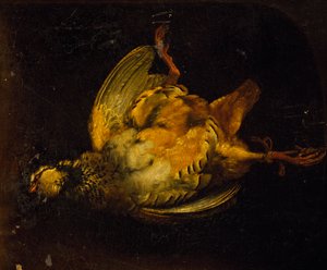 Natureza morta com perdiz, pintura de Alexandre-Francois Desportes (1661-1743), França de Alexandre Francois Desportes