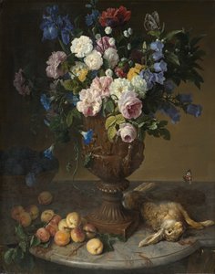 Urna de Flores com Frutas e Lebre, 1715