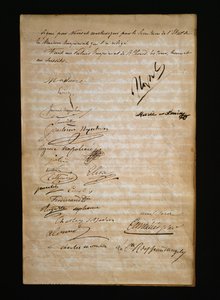 Página final da certidão de casamento entre Marie Louise da Áustria ou Maria Luigia de Parma (1791-1847) e Napoleão Bonaparte (1769-1821)