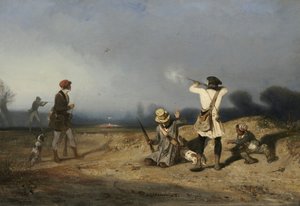 Caça de pássaros, 1830 de Alexandre Gabriel Decamps