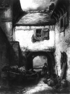Pátio, c. 1855. de Alexandre Gabriel Decamps