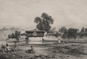 Pavilhão à beira de um rio. de Alexandre Gabriel Decamps