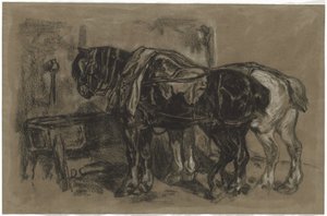 Dois cavalos de tiro de Alexandre Gabriel Decamps