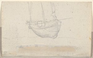 Vista de uma cidade (verso: navio) de Alexandre Gabriel Decamps