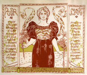 Exposição Art nouveau em Bruxelas, c. 1895-1897 (cartaz) de Alexandre Hannotiau