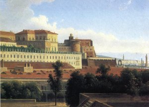 Nápoles, o Palazzo Reale, c.1780 (óleo sobre papel sobre tela)