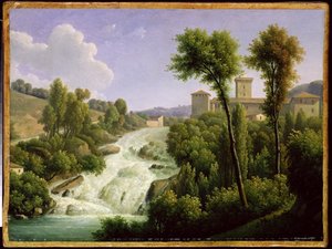 Vista da Ile de Sora acima das cachoeiras do castelo, c.1822