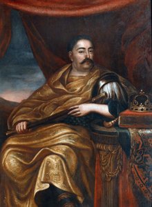 Retrato de João III Sobieski (1629-1696) Rei da Polônia"" Século XVII - Retrato de João III Sobieski (1629-1696), Rei da Polônia e Grão-Duque da Lituânia - Tricius, Jan (c. 1620-c. 1692) - - Óleo sobre tela - 162x114 cm - Museu do Palácio Wilanow de Alexandre Jan Tricius