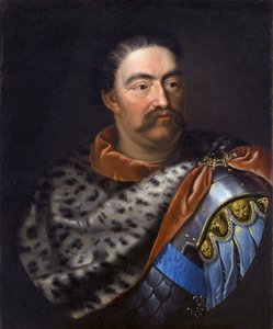 "" Retrato de Jean III Sobieski (1629-1696) roi de Pologne"" 17eme siecle - Retrato de João III Sobieski (1629-1696), Rei da Polônia e Grão-Duque da Lituânia - Tricius, Jan (ca 1620-ca 1692) - c. 1680 - Óleo sobre tela - 75x62 cm - Museu do Palácio Wilanow de Alexandre Jan Tricius
