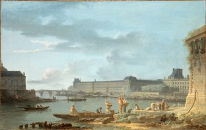 O Louvre e a Pont Royal, vistos da Pont-Neuf, c.1780 (óleo sobre tela)