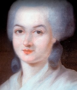 Detalhe do Retrato de Olympe de Gouges (Detalhe) (Marie Gouze, conhecida como Olympe de Gouges