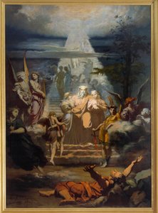 A escada de Jacob Jacob, tendo saído da sua terra, adormeceu e sonhou com uma grande escala. Pintura de Alexandre Laemlein (1813-1871) de Alexandre Laemlein