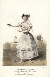 Dançarina Miss Zelie Molard e Louise em Le Deserteur de François-Alexis Blache Jr., coreografada por Dauberval, Theatre de la Porte St. Martin de Alexandre Marie Colin