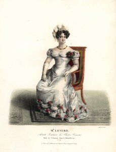 Dançarina e actriz Miss Emilie Leverd como Celimene em Le Misanthrope de Moliere, Theatre Français de Alexandre Marie Colin