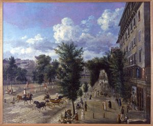 Grands boulevards, Paris, c.1800 (pintura) de Alexandre Pau de Saint-Martin