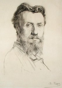 Auto-retrato (lápis sobre papel) de Alexandre Rapin