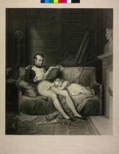 Imperador dos franceses Napoleão I Bonaparte (mezzotint) de Alexandre Vincent Sixdeniers