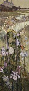 La Poesia. Óleo. de Alexandre de Riquer