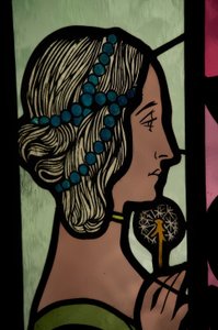 Vidriera (Alegoria da poesia) de Alexandre de Riquer
