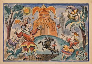 Ilustração para a Guerra de Petrushka e Stepka-Rastrepka por Evgeni Schwartz, 1925 de Alexei Alexandrovich Radakov
