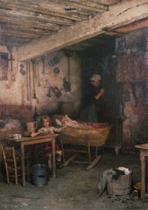 Crianças no interior de uma casa de campo (óleo sobre tela) de Alexei Alexevich Harlamoff