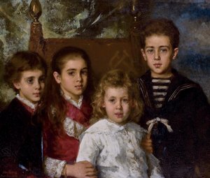 Retrato dos filhos de Paul Pavlovich Demidoff, 2º Príncipe de San Donato 1839-1885, Avrora, A de Alexei Alexeyevich Harlamov