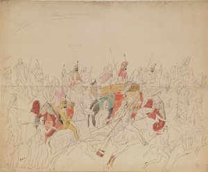 Maharaja Sher Singh de Punjab e sua corte, 1846 de Alexei Dmitriyevich Saltykov