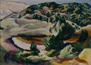 Korolkovskiye Dachas. Lagoa nas colinas, 1918 de Alexei Ilyich Kravchenko